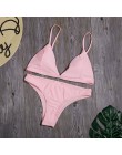 Seksowne Bikini w jednolitym kolorze zestaw kobiet trójkąt stroje kąpielowe nowy niski stan strój kąpielowy lato plaża nosić kob