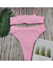 Sexy bikini wysokie w talii strój kąpielowy popularny strój kąpielowy Biquini dwa kawałki jednolity wysoki jakości stroje kąpiel