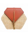 VIP Hexagon Mulit Style słoma + skórzana torebka damska letnia torebka ratanowa ręcznie tkana torba plażowa Bohemia na ramię