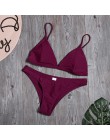 Seksowne Bikini w jednolitym kolorze zestaw kobiet trójkąt stroje kąpielowe nowy niski stan strój kąpielowy lato plaża nosić kob