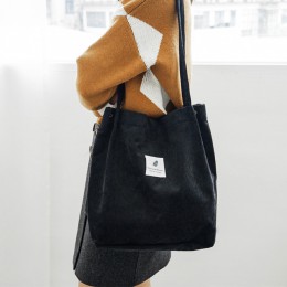 PUBGS torba damska damska codzienna torba na ramię damska torebka z płótna o dużej pojemności składana torba sztruksowa wielokro