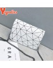 Yogodlns 2020 New Fashion Dimond Chain czarna torebka damska torba na ramię Plaid Lady Mini Crossbody torba PU skórzana z zamkni