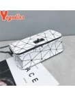 Yogodlns 2020 New Fashion Dimond Chain czarna torebka damska torba na ramię Plaid Lady Mini Crossbody torba PU skórzana z zamkni
