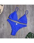 Seksowne Bikini w jednolitym kolorze zestaw kobiet trójkąt stroje kąpielowe nowy niski stan strój kąpielowy lato plaża nosić kob