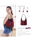 Moda damska skórzana torba na ramię z przegródką Suede Casual torebka na pasek w stylu Casual, damska Messenger Hobo Top-torby z