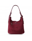 Moda damska skórzana torba na ramię z przegródką Suede Casual torebka na pasek w stylu Casual, damska Messenger Hobo Top-torby z