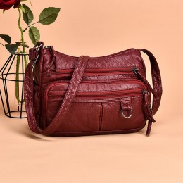 Annmouler torebka damska Pu skóra Crossbody torba Multipockets miękka sprana skóra torba na ramię 2 kolory torba