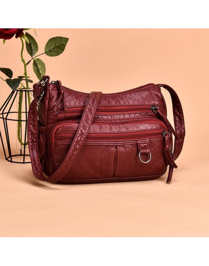 Annmouler torebka damska Pu skóra Crossbody torba Multipockets miękka sprana skóra torba na ramię 2 kolory torba