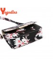Yogodlns luksusowe torebki damskie Design mała torebka damska torebka kwiat nadrukowany motyl torba na ramię ze skóry pu torba r