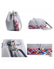 2019 nowych kobiet torba z kolorowy pasek torebka wiadro kobiet PU skórzane torby na ramię marka projektant panie torby kuriersk