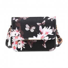 Yogodlns luksusowe torebki damskie Design mała torebka damska torebka kwiat nadrukowany motyl torba na ramię ze skóry pu torba r