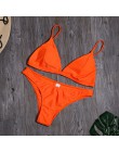 Seksowne Bikini w jednolitym kolorze zestaw kobiet trójkąt stroje kąpielowe nowy niski stan strój kąpielowy lato plaża nosić kob