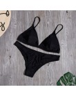 Seksowne Bikini w jednolitym kolorze zestaw kobiet trójkąt stroje kąpielowe nowy niski stan strój kąpielowy lato plaża nosić kob