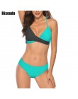Riseado Sexy zestaw Bikini Push Up stroje kąpielowe kobiety stroje kąpielowe strój kąpielowy kobiety Halter biquini liść drukuj 