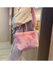 Zimowe pluszowe torby na ramię dla kobiet 2019 Faux Fur solidna torba typu crossbody kolor ciepła torba Bolsa Feminina