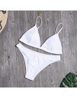 Seksowne Bikini w jednolitym kolorze zestaw kobiet trójkąt stroje kąpielowe nowy niski stan strój kąpielowy lato plaża nosić kob
