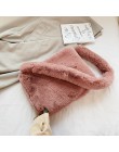 Zimowe pluszowe torby na ramię dla kobiet 2019 Faux Fur solidna torba typu crossbody kolor ciepła torba Bolsa Feminina