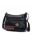 Annmouler marka kobiety Crossbody torba moda miękka torba na ramię sprana skóra kobiety torebka Patchwork mała torba Tribal torb