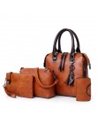 Nowy 4 sztuk/zestaw wysokiej jakości damskie torebki kobiet PU skórzane torby listonoszki kobiety torby kompozytowe Tote Bag bol