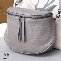 Moda damska torebka 100% prawdziwej skóry talii torba codzienna torba kobieca kobieta Crossbody listonoszówka szara torba na ram