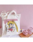 Japoński Sailor Moon duża pojemność Harajuku dorywczo Ulzzang nowych kobiet's College Plaid płótno lato Chic Cartoon torby na ra