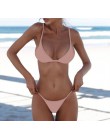 Gorąca, seksowna Bikini Set dwuczęściowy strój kąpielowy Bikini stroje kąpielowe kobiety stałe Biquini popularny damski kostium 