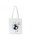 INS universe lato nowe kobiety Harajuku list nadruk kreskówkowy Ulzzang płótno Vintage casual torby na ramię