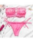 Peachtan Sexy różowe stroje kąpielowe damskie kostium kąpielowy bikini Bandeau 2020 mujer mikro kostium kąpielowy damski Push up