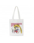 Japoński Sailor Moon duża pojemność Harajuku dorywczo Ulzzang nowych kobiet's College Plaid płótno lato Chic Cartoon torby na ra