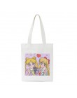 Japoński Sailor Moon duża pojemność Harajuku dorywczo Ulzzang nowych kobiet's College Plaid płótno lato Chic Cartoon torby na ra