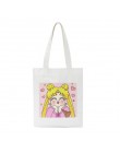 Japoński Sailor Moon duża pojemność Harajuku dorywczo Ulzzang nowych kobiet's College Plaid płótno lato Chic Cartoon torby na ra