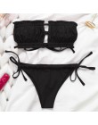Peachtan Sexy różowe stroje kąpielowe damskie kostium kąpielowy bikini Bandeau 2020 mujer mikro kostium kąpielowy damski Push up