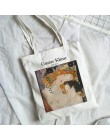 Gustav klimt lato nowa kobieta dorywczo Harajuku o dużej pojemności płótno drukowany obraz zabawa moda college Vintage torby na 