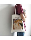 Gustav klimt lato nowa kobieta dorywczo Harajuku o dużej pojemności płótno drukowany obraz zabawa moda college Vintage torby na 