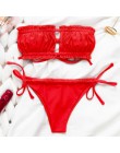 Peachtan Sexy różowe stroje kąpielowe damskie kostium kąpielowy bikini Bandeau 2020 mujer mikro kostium kąpielowy damski Push up