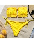 Peachtan Sexy różowe stroje kąpielowe damskie kostium kąpielowy bikini Bandeau 2020 mujer mikro kostium kąpielowy damski Push up