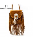 Kobiety Pu skórzana torba kobieta moda torby na ramię znane marki torby Crossbody Fringe Tassel kobiety Messenger torby herald F