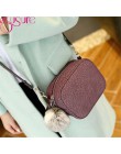 Gusure Fashion Trend małe torby na ramię z futrzana kulka wisząca torba dla kobiet Casual Mini słodkie torby Crossbody