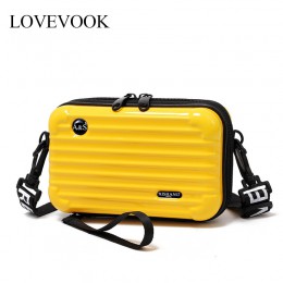 LOVEVOOK torebki damskie moda crossbody torby damskie 2020 mini walizka kształt makijaż torba na podróż wielofunkcyjna klapa