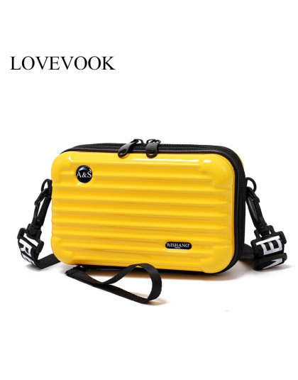LOVEVOOK torebki damskie moda crossbody torby damskie 2020 mini walizka kształt makijaż torba na podróż wielofunkcyjna klapa