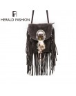 Kobiety Pu skórzana torba kobieta moda torby na ramię znane marki torby Crossbody Fringe Tassel kobiety Messenger torby herald F