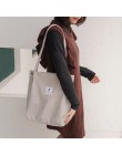 Hylhexyr kobieta sztruksowa torba na ramię torby na zakupy wielokrotnego użytku Casual Tote torebka damska do Dropshipping