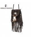 Kobiety Pu skórzana torba kobieta moda torby na ramię znane marki torby Crossbody Fringe Tassel kobiety Messenger torby herald F