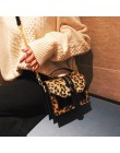 Leopard Crossbody torebki damskie z zamkiem błyskawicznym dekoracje damskie torebki i portmonetki ze skóry lakierowanej mała na 