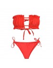 Peachtan Sexy różowe stroje kąpielowe damskie kostium kąpielowy bikini Bandeau 2020 mujer mikro kostium kąpielowy damski Push up