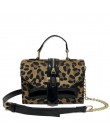 Leopard Crossbody torebki damskie z zamkiem błyskawicznym dekoracje damskie torebki i portmonetki ze skóry lakierowanej mała na 