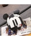 Moda jesień nowy koreański wysokiej jakości PU skórzane torebki damskie torebki mały kwadratowy plecak słodkie Mickey torby na r