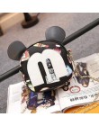 Moda jesień nowy koreański wysokiej jakości PU skórzane torebki damskie torebki mały kwadratowy plecak słodkie Mickey torby na r