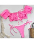 Peachtan Sexy różowe stroje kąpielowe damskie kostium kąpielowy bikini Bandeau 2020 mujer mikro kostium kąpielowy damski Push up