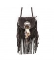 Kobiety Pu skórzana torba kobieta moda torby na ramię znane marki torby Crossbody Fringe Tassel kobiety Messenger torby herald F